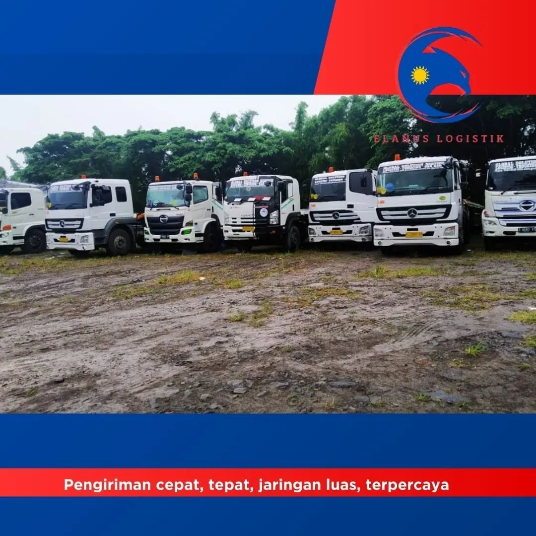 Armada truck Mercedes putih 6 unit, operasi transportasi darat ELANUS LOGISTIK
